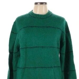 Vintage Gant The Rugger 100% Shetland Wool Green Stripe Sweater Size L Large